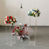 VONVIK — support de fleurs en acrylique transparent, support pour centre de Table de mariage, présentoir à fleurs, colonne carrée