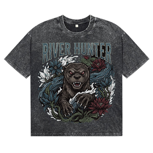 Camisetas Vintage con Lavado Ácido y Transpirables para Hombre, Ropa con Estampado Retro Personalizado, Camisetas Holgadas de Estilo Urbano para Hombre - Product Image 1