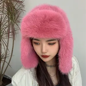 IDOIT New Outdoor Cold Proof Earflap Warm Cap Thickened Windproof Hat Lei Feng Hat Fur Winter Trapper Warm Winter Warm Hat