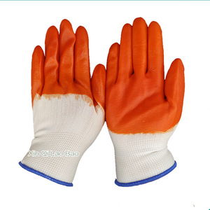 Hengshuo Star White Gauze Orange <b>Pvc</b> <b>Gloves</b> Full Hanging 13 Stitches General Purpose Safety <b>Gloves</b> - Product Image 1