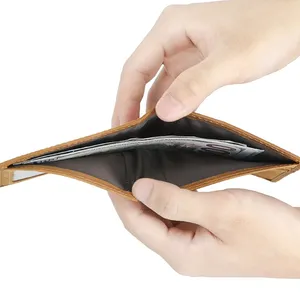 กระเป๋าสตางค์ AndoBag RFID รุ่นวินเทจแบบสั้น, ที่ใส่บัตรหนังแท้, กระเป๋าสตางค์ผู้ชายแบบพับสองตอนเรียบง่ายบางเฉียบ รุ่น 1835 - Product Image 6