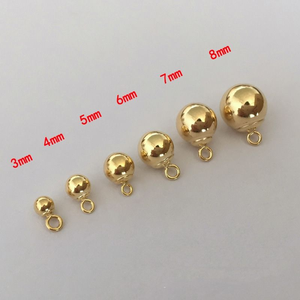 Dijes de Bola Vintage de Oro de 14K para la Elaboración de Joyería Permanente, <span class=keywords><strong>Pulseras</strong></span>, Collares, Gotas de Bola - Product Image 1