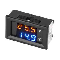 DC4-28V -40~120 ℃   Termometer Voltmeter Digital Layar LED 0.28 inci dengan Probe Suhu NTC 10K 1 meter untuk Mobil, Sepeda Motor 5V 12V 24V