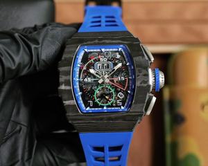 Montre mécanique pour homme avec cadran en fibre de carbone luminescente, saphir de qualité supérieure, montre multifonctionnelle luxueuse - Product Image 1