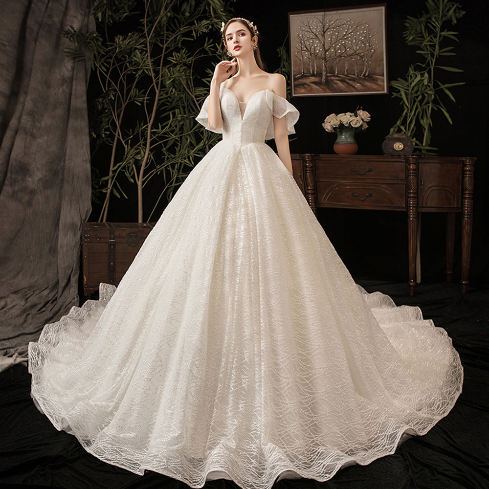 glitter western dress for women Sweetheart Glitter Bridal Dress with Removable Sleeves main image 1