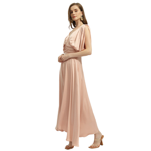 بيع بالجملة جميلة أم فستان العروس ارتفاع الخصر الأرجواني طويل سوينغ فستان وصيفة الشرف - Product Image 1