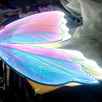 Lampes suspendues LED papillon LANJO en acier inoxydable à changement de couleur réfléchissant, romantiques, élégantes, modernes, pour intérieur et extérieur, mariage