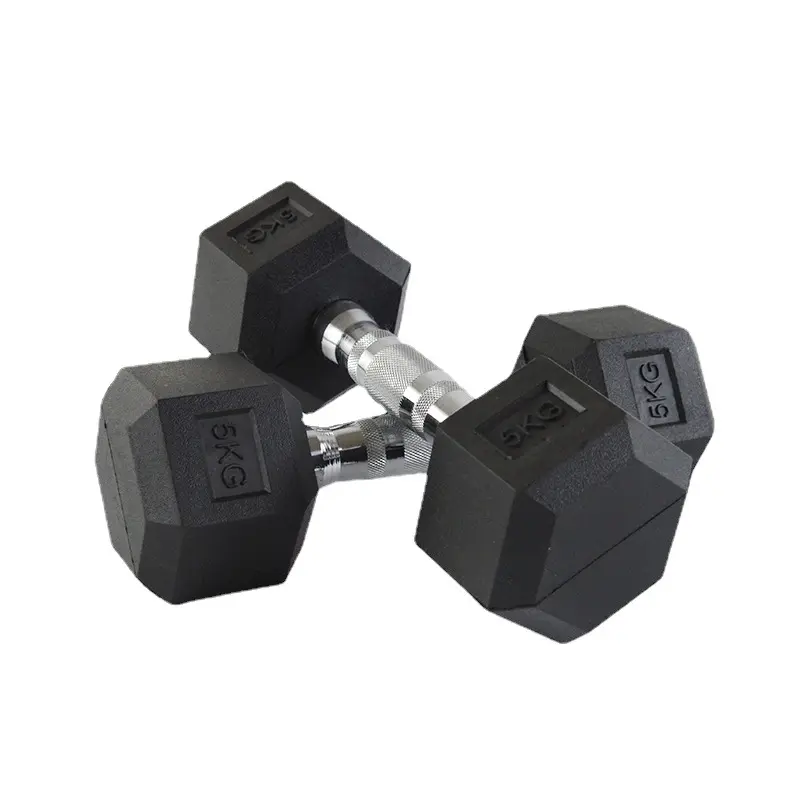 Free Weight Lifting Gym Equipment Weights Cast Iron Rubber Hexagonal Dumbbell In The Stock For Fitness Training