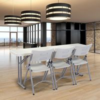 Table pliante rectangulaire en plastique de 183 cm, légère et portable, idéale pour les réceptions de mariage et les événements buffet