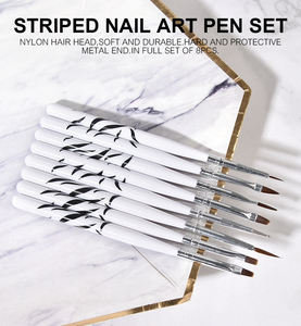 ชุดทำเล็บลาย<span class=keywords><strong>ม้าลาย</strong></span>สไตล์ญี่ปุ่น8ชิ้นปากกาเขียนขอบเล็บทำจากไนลอน - Product Image 2