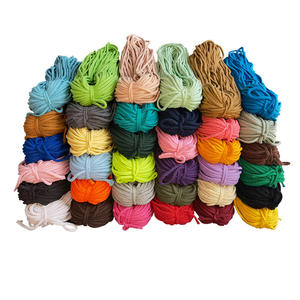 <span class=keywords><strong>Cordon</strong></span> de corde en coton tissé naturel doux de 5mm <span class=keywords><strong>cordon</strong></span> de couleurs multiples tressé creux diverses couleurs pour l'emballage en macramé et la décoration de bricolage - Product Image 2