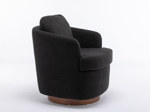 Modern Oversized Swivel <b>Armchair</b> Soft Fabric Accent Chair Wood Base for Living Room Apartment <b>Dining</b> Hotel Villa Bar Use - Product Image 5