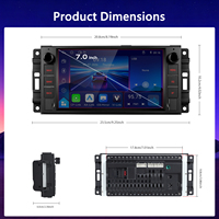 Lecteur MP5 pour voiture Podofo 7 pouces pour Chrysler/Dodge/Jeep Wrangler Cherokee Compass, CarPlay sans fil et Android Auto, fabricant OEM