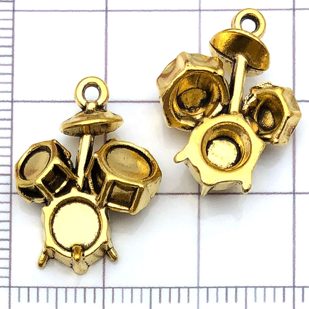 1 kit de batterie antique en or - 2,2 g - 20*16 mm - 20878