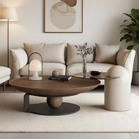 Table basse italienne moderne minimaliste, luxe léger, design simple, créative, en bois, petit appartement, ensemble de salon