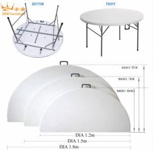 120 <span class=keywords><strong>150</strong></span> 180cm Vòng bi-gấp bàn thương mại di động nhựa bàn ăn nhà bếp ngoài trời tiệc cưới bàn sự kiện - Product Image 3