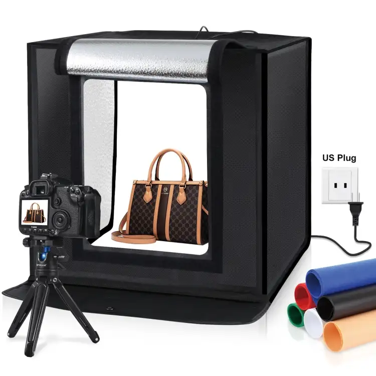 Wholesale PULUZ 40cm Folding Portable 24W 5500K White Light Photo Lighting Studio Shooting Tent Box Kit with 6 Colors Backdrops