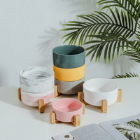 Gamelle surélevée en céramique pour animaux de compagnie, design marbre esthétique, compatible micro-ondes, antidérapante, étanche, facile à nettoyer, conteneur de stockage d'aliments, vente en gros