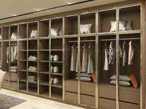 High-<b>End</b> Custom Melamine Walk-In Closet Wardrobe with Luxury Glass Storage Solution for Bedrooms Made Durable Plywood Material - Product Image 3