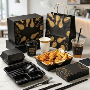 Bolsa de Papel Kraft para Llevar Comida Rápida, Personalizada para Restaurantes, para Hamburguesas, Sándwiches, Papas Fritas y Café - Product Image 1