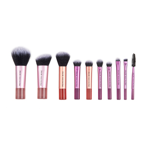 Vente en gros de 10 mini ensembles de pinceaux de maquillage avec manche en aluminium outils de voyage portables pour ombre à paupières et poudre pour l'application de correcteur - Product Image 5