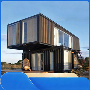 Контейнер, Быстрая конструкция, 2 слоя с лестницей, стеклянный занавес, роскошный офисный контейнер, сборный дом - Product Image 4