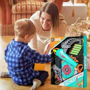 Kit <span class=keywords><strong>Arc</strong></span> et Flèches pour Enfants, Ensemble de Tir à l'<span class=keywords><strong>Arc</strong></span> de Chasse <span class=keywords><strong>avec</strong></span> 5 Fléchettes en Mousse et <span class=keywords><strong>Ventouse</strong></span>, Jeu de Cible pour Pratique de Tir en Intérieur et Extérieur - Product Image 4