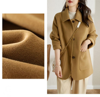 Manteau élégant pour femme, automne-hiver, coupe ample, col rabattu, simple boutonnage, polyester, décontracté, mi-long, avec grandes poches