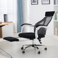 Chaise de bureau ergonomique Yazhi avec dossier et repose-pieds, design moderne et minimaliste, accoudoirs, dossier en maille, pivotante, réglable en hauteur