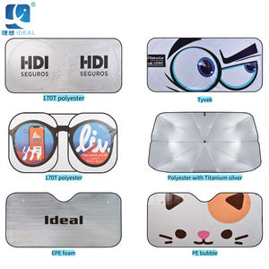 자동차 용 맞춤형 로고 앞 유리 차양이있는 접이식 자동차 차양 - Product Image 3