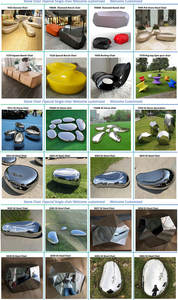 Y802 Macaron-shaped chair Fiberglass Outdoor Irregular Stone Chair for Mall Park Garden Public Area Decorative Leisure Furniture - Product Image 3