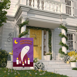 Bandera Vertical de arpillera de doble cara para decoración de jardín, producto promocional, feliz Halloween - Product Image 5