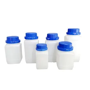 Botella de reactivo HDPE de tamaño personalizado, botella de plástico de reactivo químico de laboratorio, botella cuadrada con boca ancha