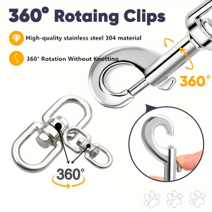 Correa para pasear perros de acero inoxidable 304 de uno a dos, correa de doble punta resistente para pasear perros y entrenar a dos perros - Product Image 4