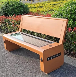 Banc de patio intelligent avec point d'accès WiFi solaire, étanche, en acier inoxydable, avec recharge sans fil pour une utilisation en extérieur - Product Image 6