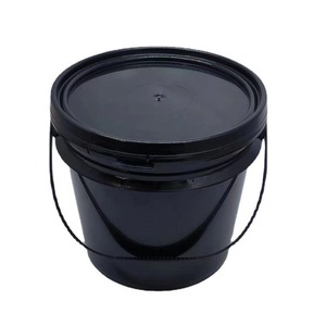<b>Plastic</b> <b>Bucket</b> 4L With Lid PP Material General Packaging Black Color - Product Image 1
