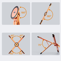 Nouveautés : Support de téléphone multifonctionnel, trépied réglable, rotation universelle à 360°, magnétique E05, idéal pour les voyages, cadeau, orange