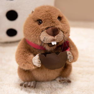 Nuevo Peluche de <span class=keywords><strong>Marmota</strong></span>, Juguete de Peluche con Relleno de Algodón PP, <span class=keywords><strong>Castor</strong></span> Realista, Regalo de Cumpleaños para Niños - Product Image 2