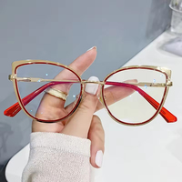 Hemuni 8327 Montures de lunettes de soleil photochromiques à monture intégrale en métal de style œil de chat pour toutes les formes de visage