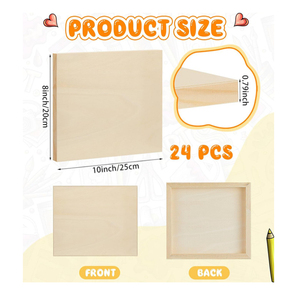 Stretched <strong>Wood</strong> <strong>Panels</strong> for Painting 10 x 8 Inches <strong>Unfinished</strong> Canvas Board 0.79 Deep Cradled Artist <strong>Wall</strong> <strong>Panels</strong> for Arts Projects - Product Image 5