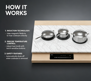 Table de cuisson à <span class=keywords><strong>induction</strong></span> invisible <span class=keywords><strong>3</strong></span> zones, design élégant, puissance totale de 4000 W, intégrée, commande tactile, minuterie et fonctions de sécurité - Product Image 4