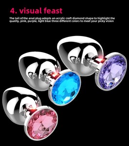 Đồ chơi tình dục bằng silicon dành cho phụ nữ trưởng thành: nút hậu môn và dương vật giả hình đuôi pha lê - Product Image 2