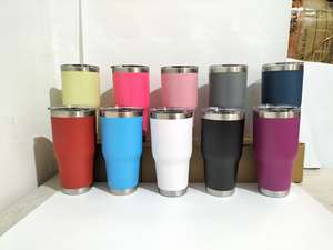 Tumbler in Acciaio Inossidabile Liscio da 30 Oz, Tazza da Viaggio a Doppia Parete con Isolamento Sottovuoto e Coperchio, Design Minimalista - Product Image 1