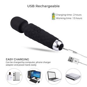 Baguette de <span class=keywords><strong>Massage</strong></span> Corporel Personnelle en Silicone pour Hommes et Femmes, 8 Vitesses et 20 Motifs, pour Épaules et Cou - Product Image 4