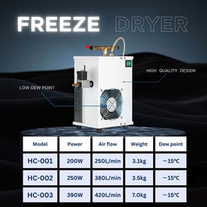 Black -15.C Dew Point Mini <b>Refrigerated</b> Air Dryer With Solenoid 420L/min for Laboratory Processing and Low Dew Po - Product Image 3