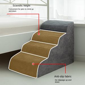Escalier <span class=keywords><strong>pour</strong></span> animaux de compagnie en peluche, <span class=keywords><strong>chat</strong></span> et chien, cinq étages, 50 cm, antidérapant, durable, rembourré en éponge, canapé-lit, mini escalier, marches hautes - Product Image 4