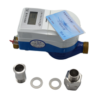 Multi Jet Brass Body RF IC Card Water Meter, Prepayment Intelligent Water Meter With LCD Display for Property Fee Management