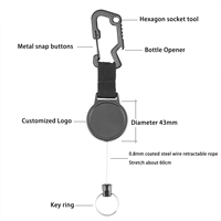 Ouvre-bouteille voiture facile tirer clé porte-carte d'identité porte-clés rétractable porte-bobine d'insigne en plastique avec corde télescopique automatique