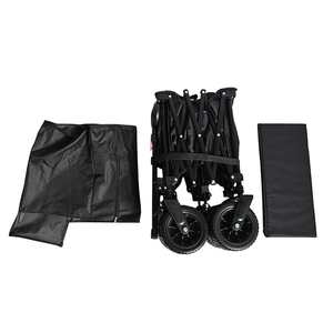Foldable 4-Wheel Mesh <strong>Trolley</strong> <strong>Cart</strong> with Large Capacity Collapsible Portable 600D Oxford Cloth Shopping Storage OEM Customizable - Product Image 5