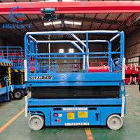 Mini plateforme élévatrice à ciseaux électrique autopropulsée 4m 320kg, plateforme de travail intérieure compacte à largeur réduite
